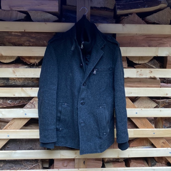 Zara Mens Pea Coat - Picture 1 of 9